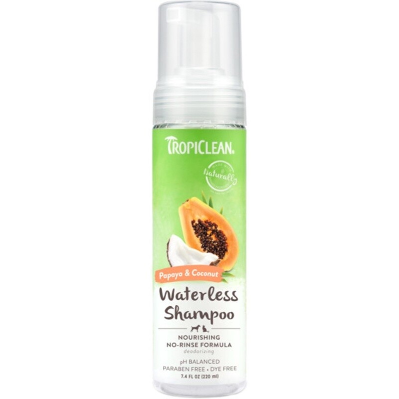 TropiClean Waterless Papaya &amp; Coconut Nourishing Shampoo 220ml