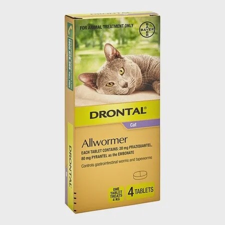 Drontal Cat Allwormer 4Kg 4 Tablets
