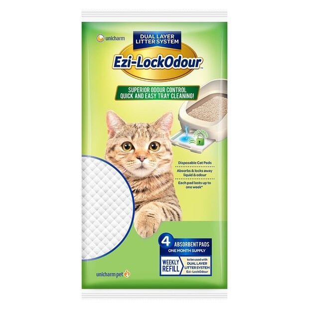 Ezi-Lockodour Absorbant Cat Pads 4Pk