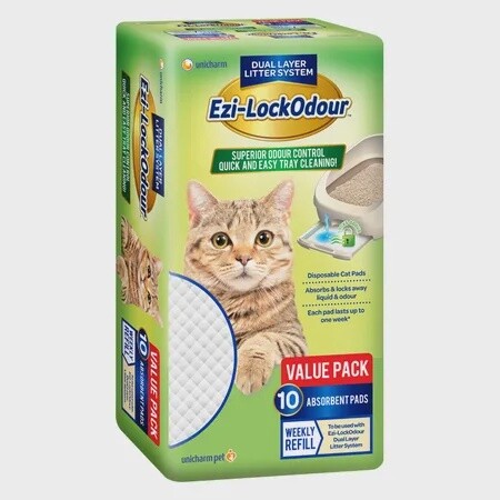 Ezi-Lockodour Absorbant Cat Pads 10Pk