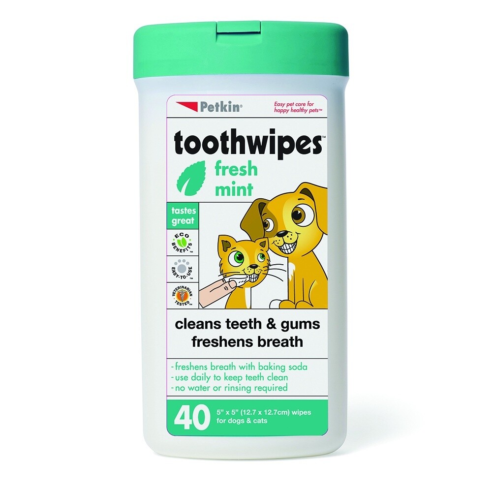Petkin Plaque Tooth Wipes 40pk