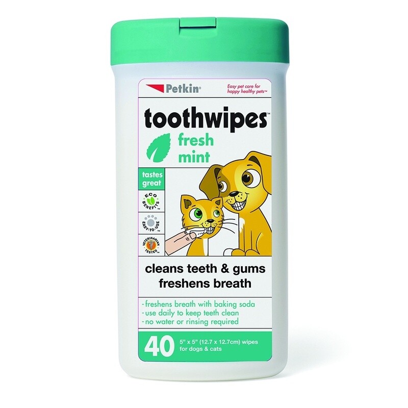 Petkin Plaque Tooth Wipes 40pk