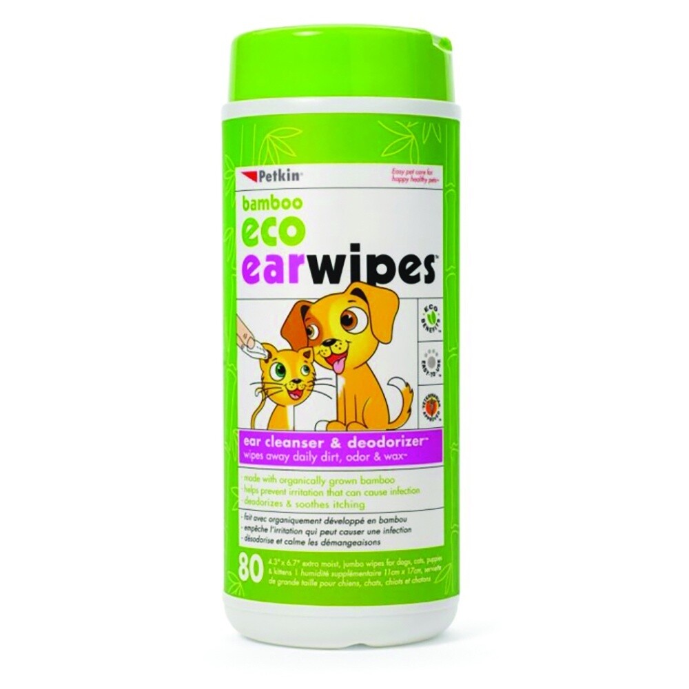 Petkin Bamboo Eco Ear Wipes80pk