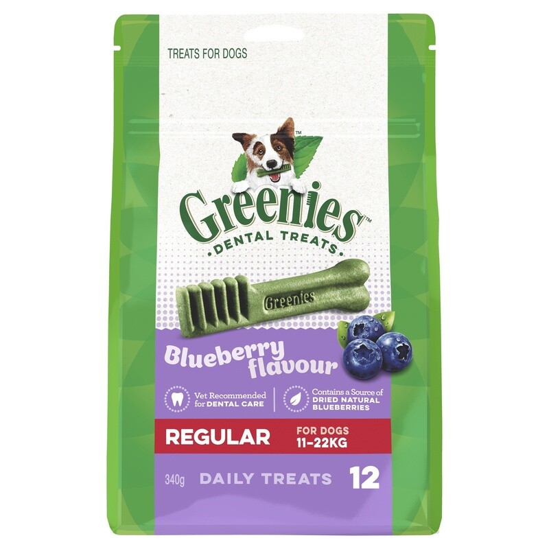 Greenies Dog Blueberry Treat Pack Regular 340G