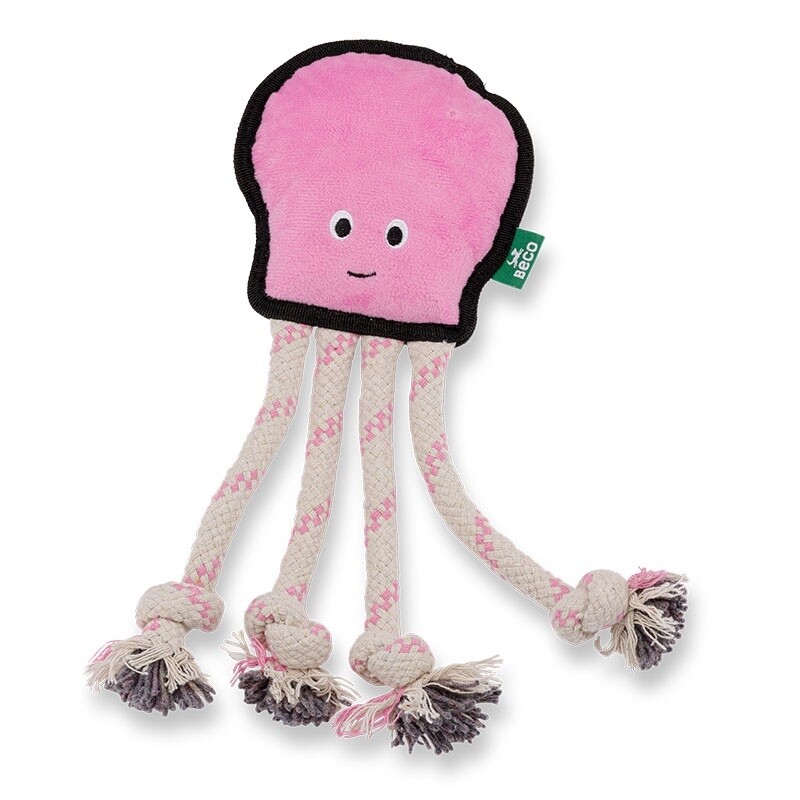 Beco Recycled Rough &amp; Tough Octopus Medium Dog Toys