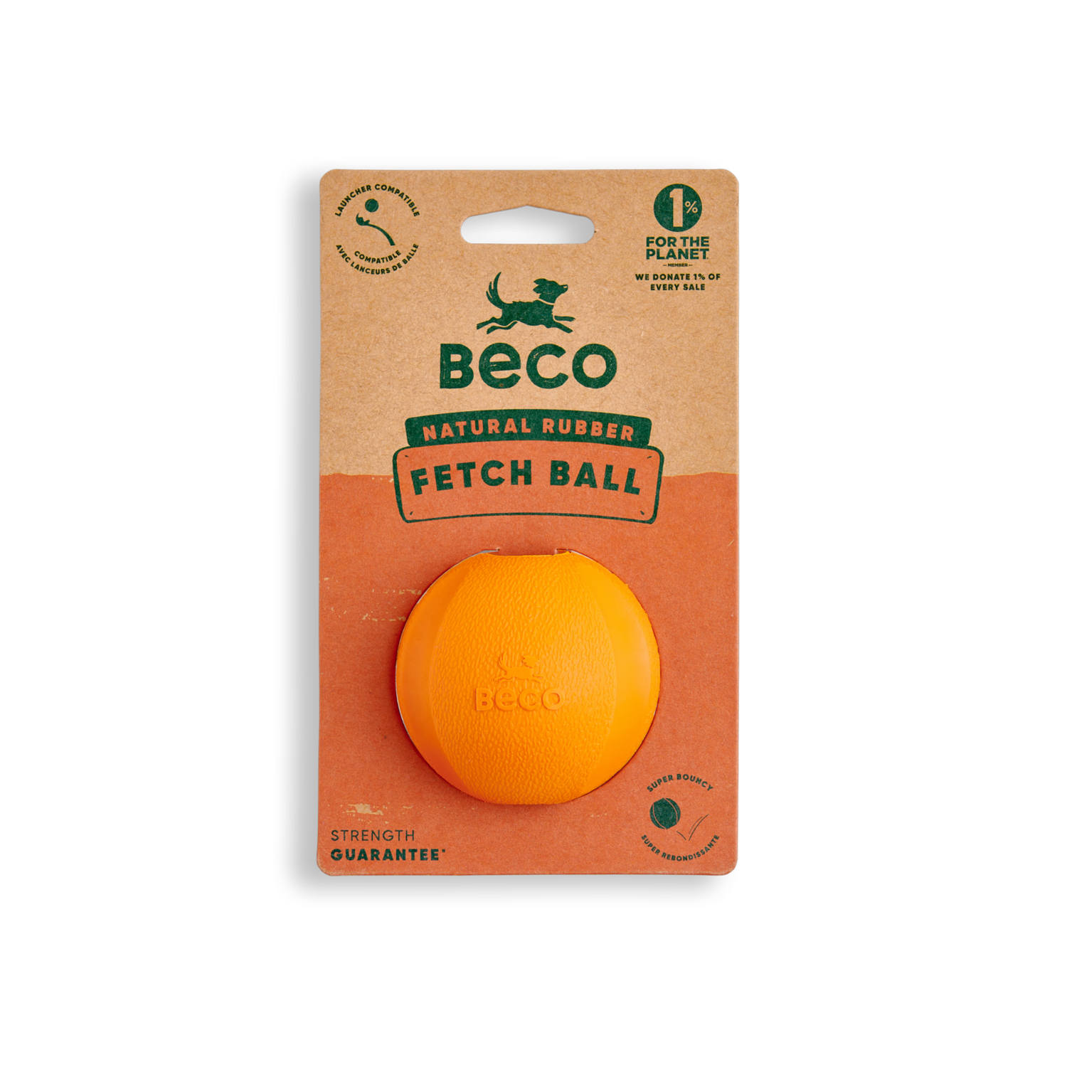 Beco Rubber Fetch Ball Orange