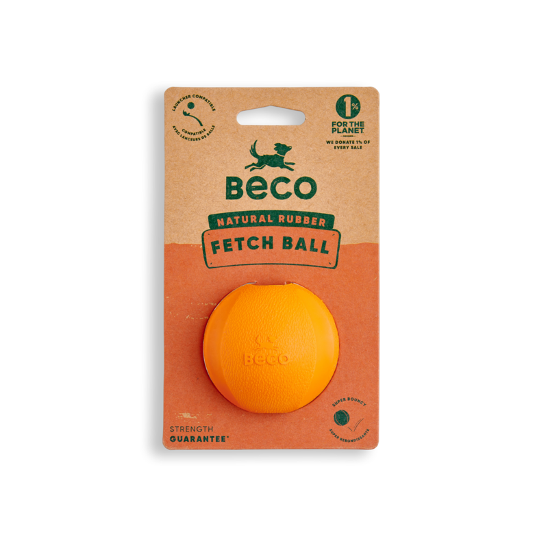 Beco Rubber Fetch Ball Orange