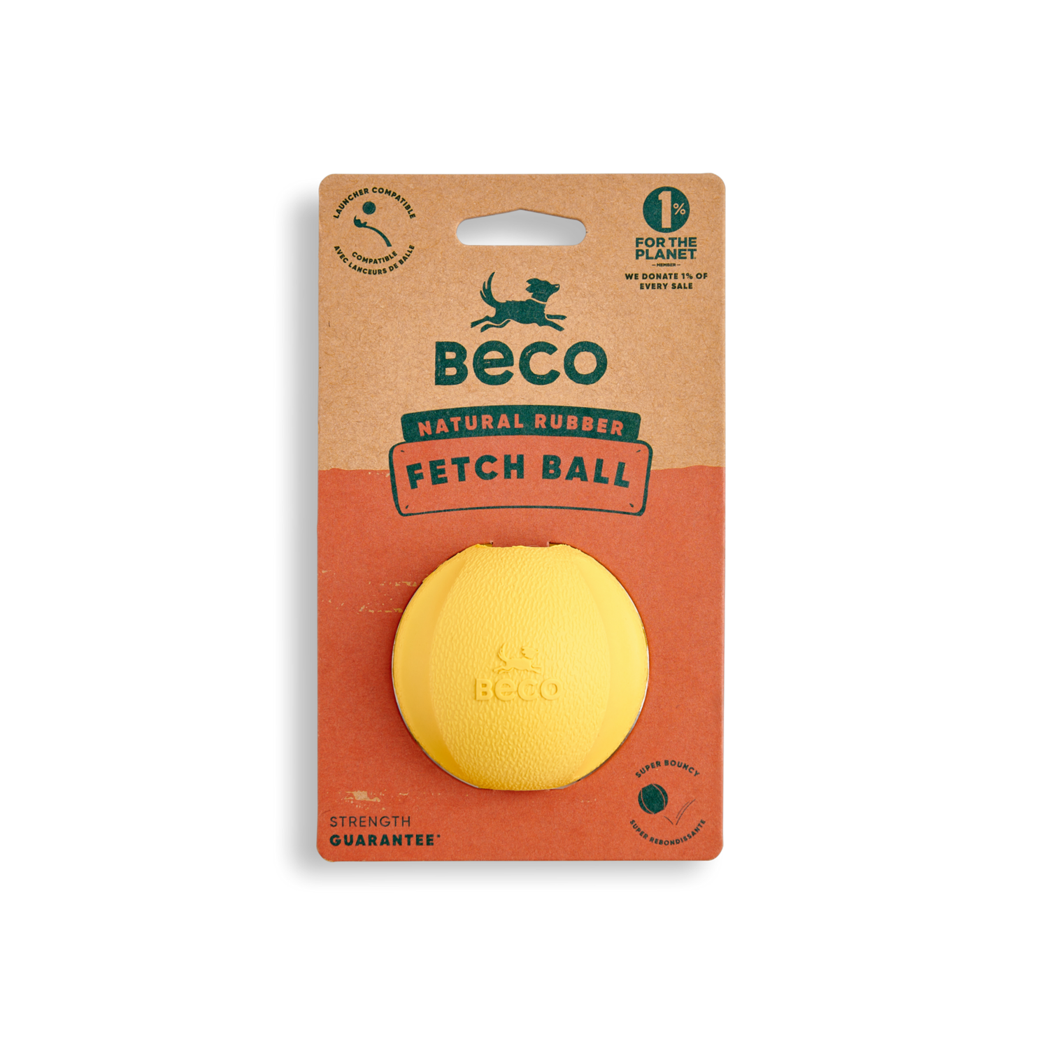 Beco Rubber Fetch Ball Yellow