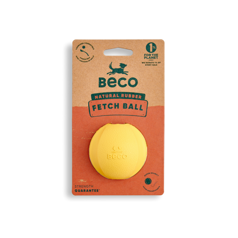 Beco Rubber Fetch Ball Yellow