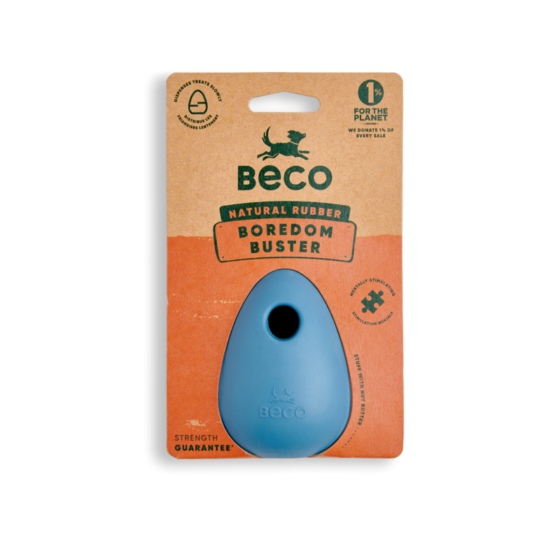 Beco Rubber Boredom Buster Enrichment Blue Dog Toy