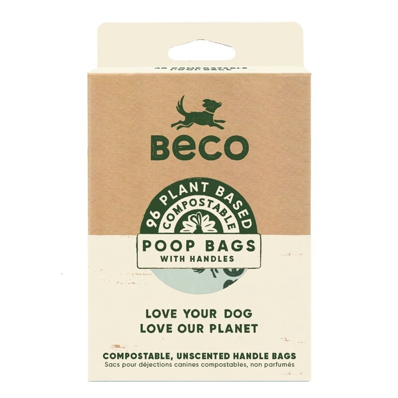 Beco Home Compostable Poop Bags with Handles 96pk