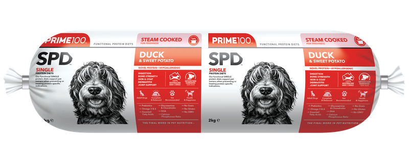 Prime100 SPD™ Duck &amp; Sweet Potato Fresh Fresh Roll Dog Food 2kg