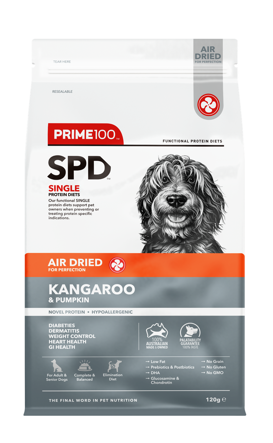 Prime100 SPD Air Kangaroo &amp; Pumpkin Dog Food 120g