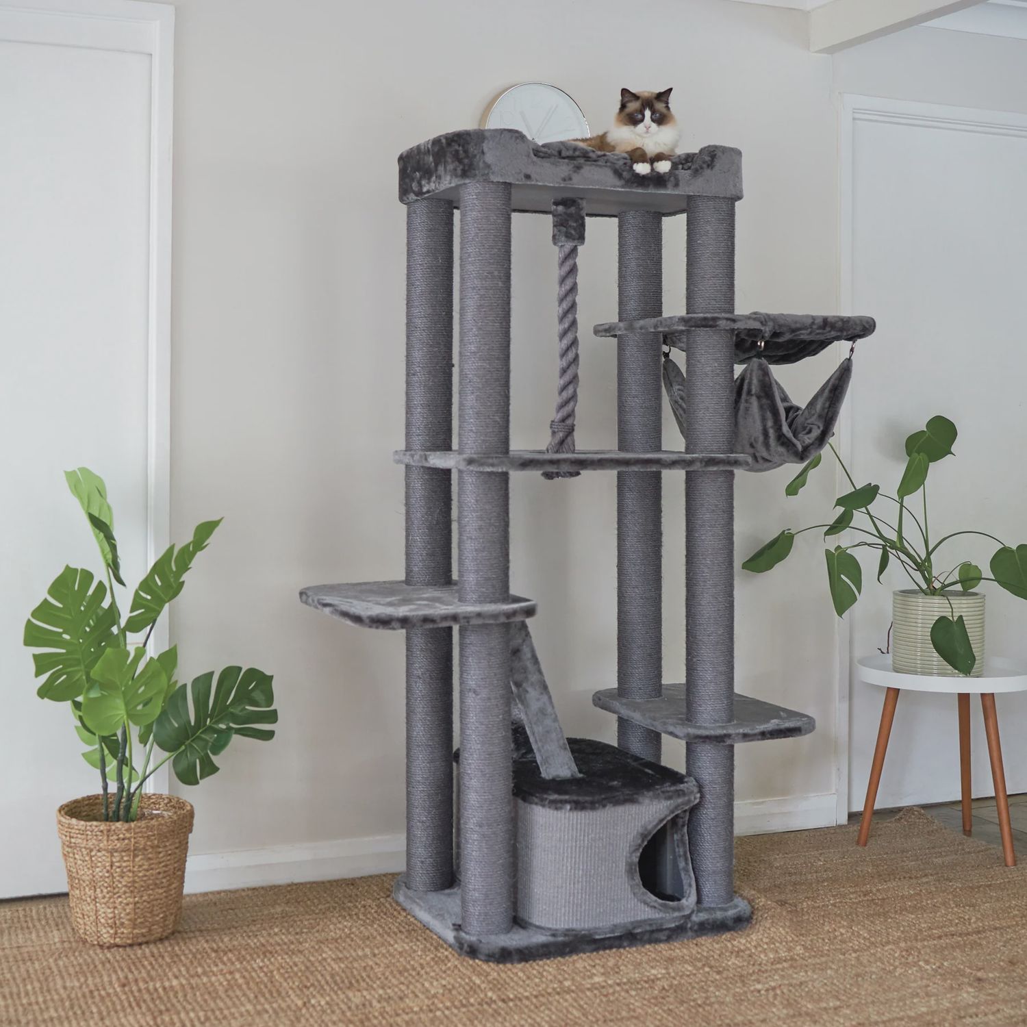 Kazoo Kitty Climb Playground Charcoal Plush