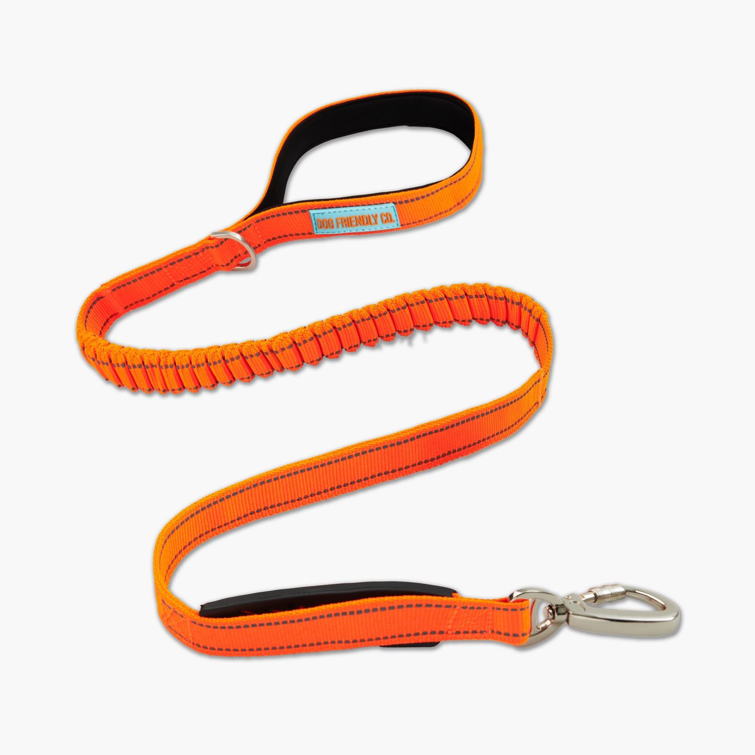 Dog Friendly Co. Bungee Dog Leash - Hi-Vis Orange Regular