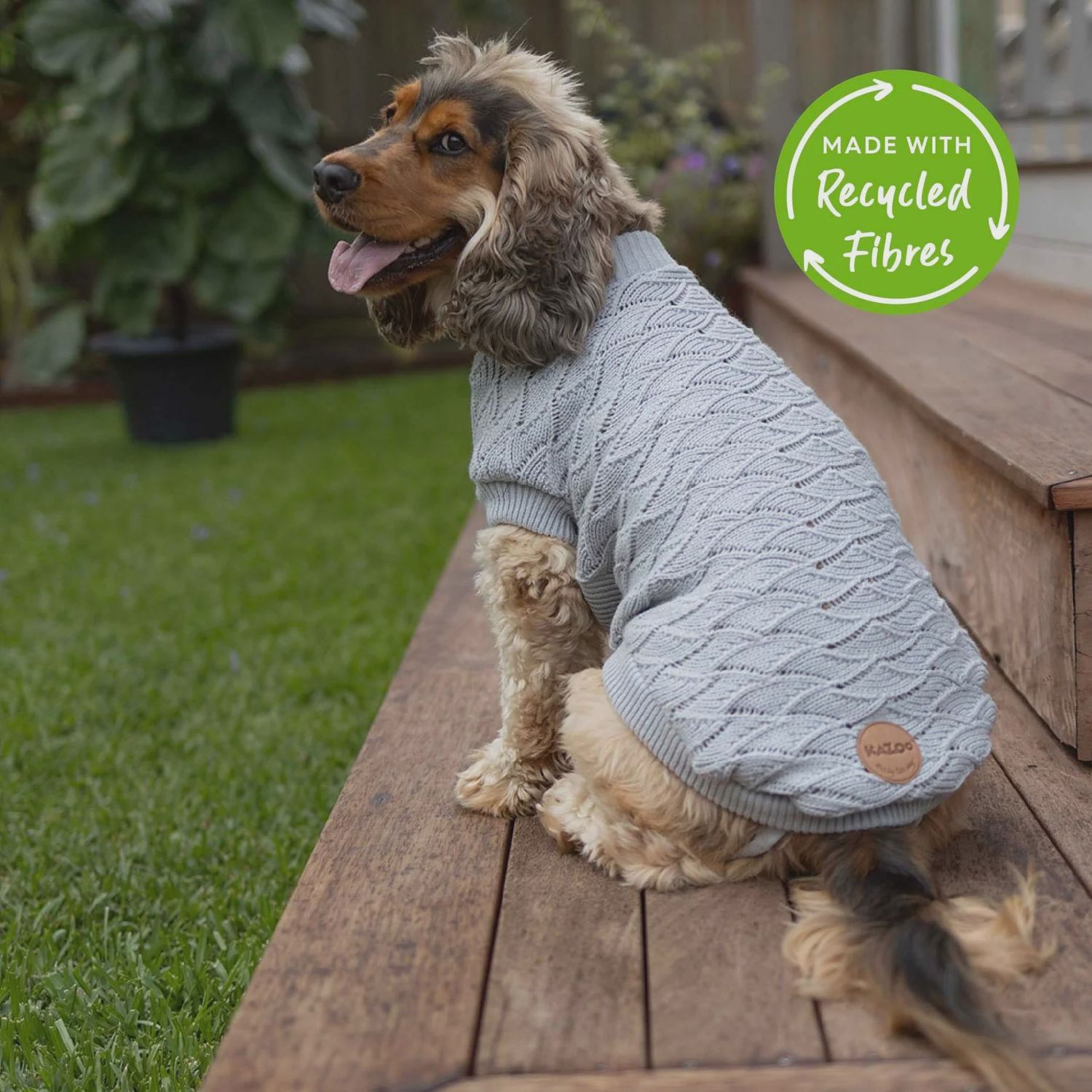 Kazoo Grey Wave Dog Jumper 53cm