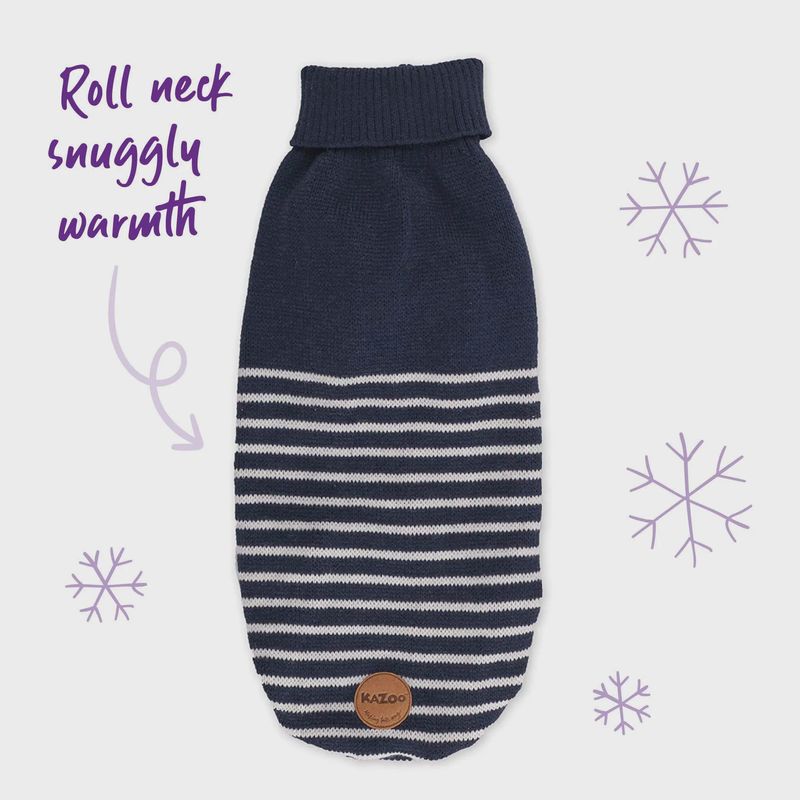 Kazoo Navy Stripe Dog Jumper 40cm