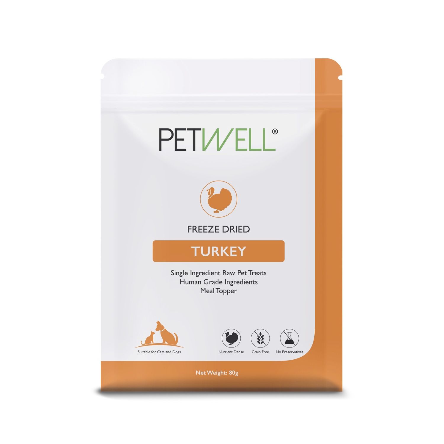 PetWell  Freeze-Dried Turkey Breast 80g
