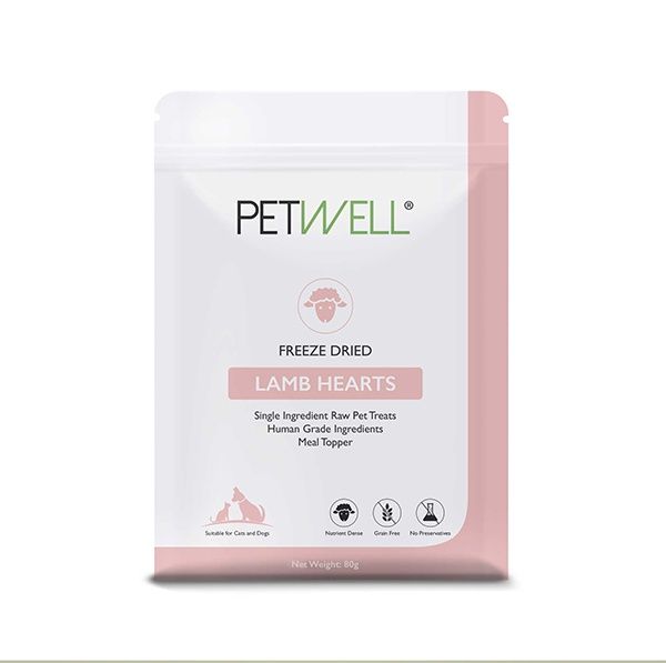 PetWell  Freeze-Dried Lamb Hearts 80g