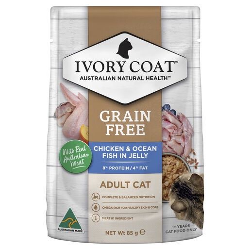 Ivory Coat Cat Adult Chicken &amp; Ocean Fish In Jelly 12 X 85G
