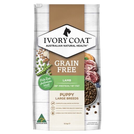 Ivory Coat Grain Free Puppy Large Breed Lamb Dry Food 13Kg