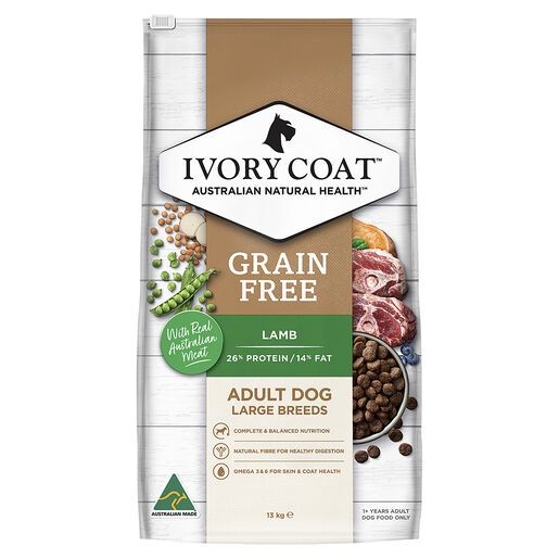 Ivory Coat Adult Large Breed Grain Free Lamb &amp; Coconut Oil Dry Dog Food 13Kg