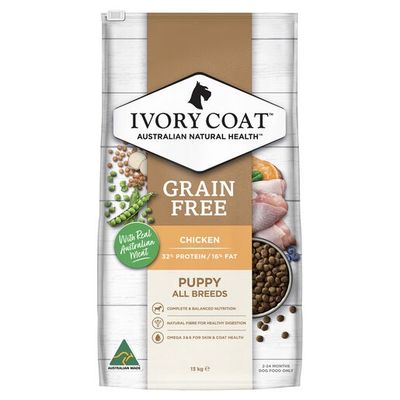 Ivory Coat Puppy Grain Free Chicken Dry Dog Food 13Kg