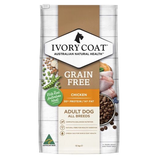 Ivory Coat Adult Grain Free Chicken &amp; Coconut Oil Dry Dog Food 13Kg