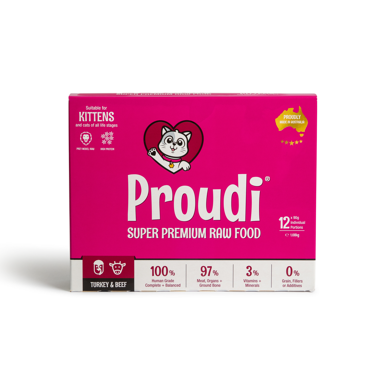 Proudi Kitten Turkey &amp; Beef 1.08kg