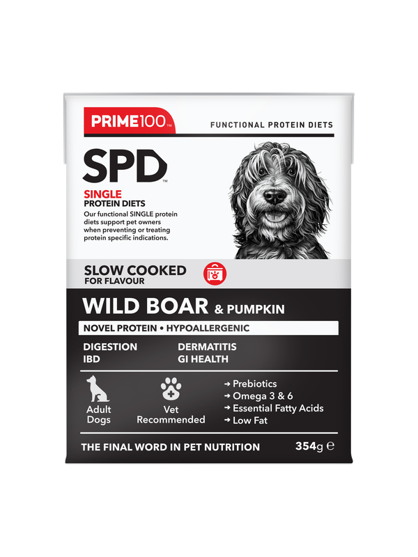 prime100 SPD™ Slow Cooked Wild Boar &amp; Pumpkin Dog Food 354g