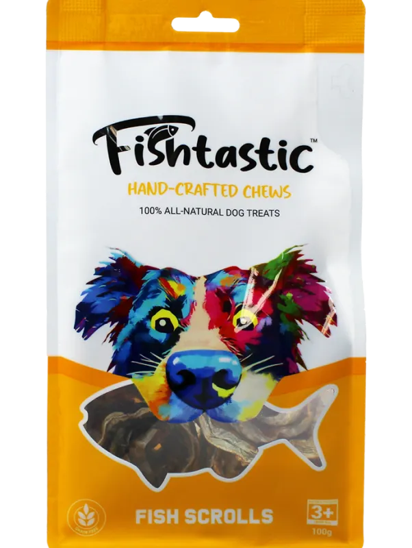 Fishtastic Fish Scrolls - Hand Crafted Chews 100G