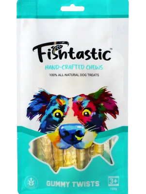 Fishtastic Gummy Twists - Hand Crafted Chews 100G