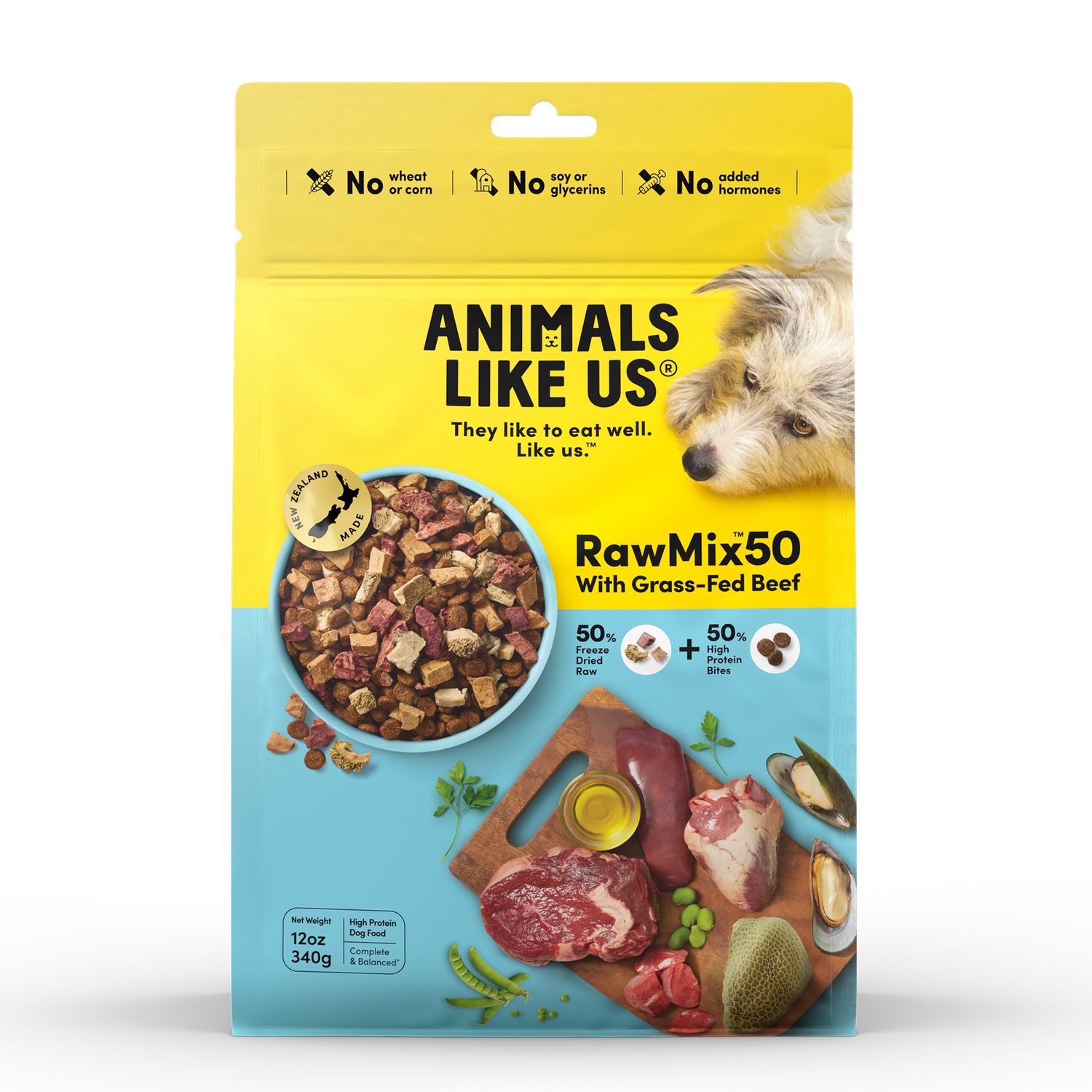 Animals Like Us RawMix50 with Grass-Fed Beef Dog food 340g