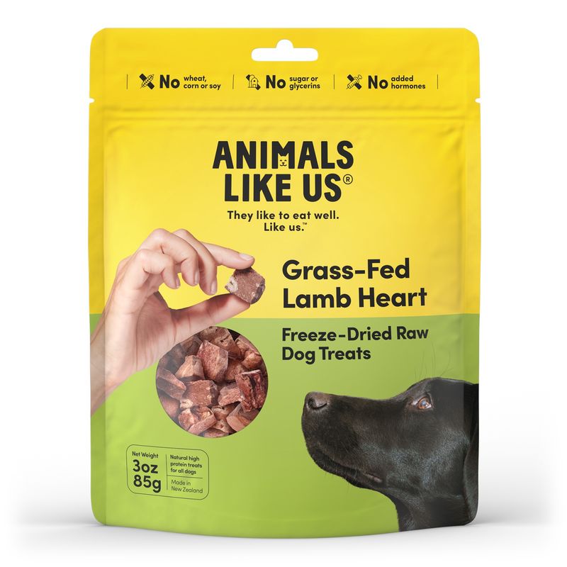 Animals Like Us Grass-Fed Lamb Heart Freeze-Dried Raw Dog Treats 85g