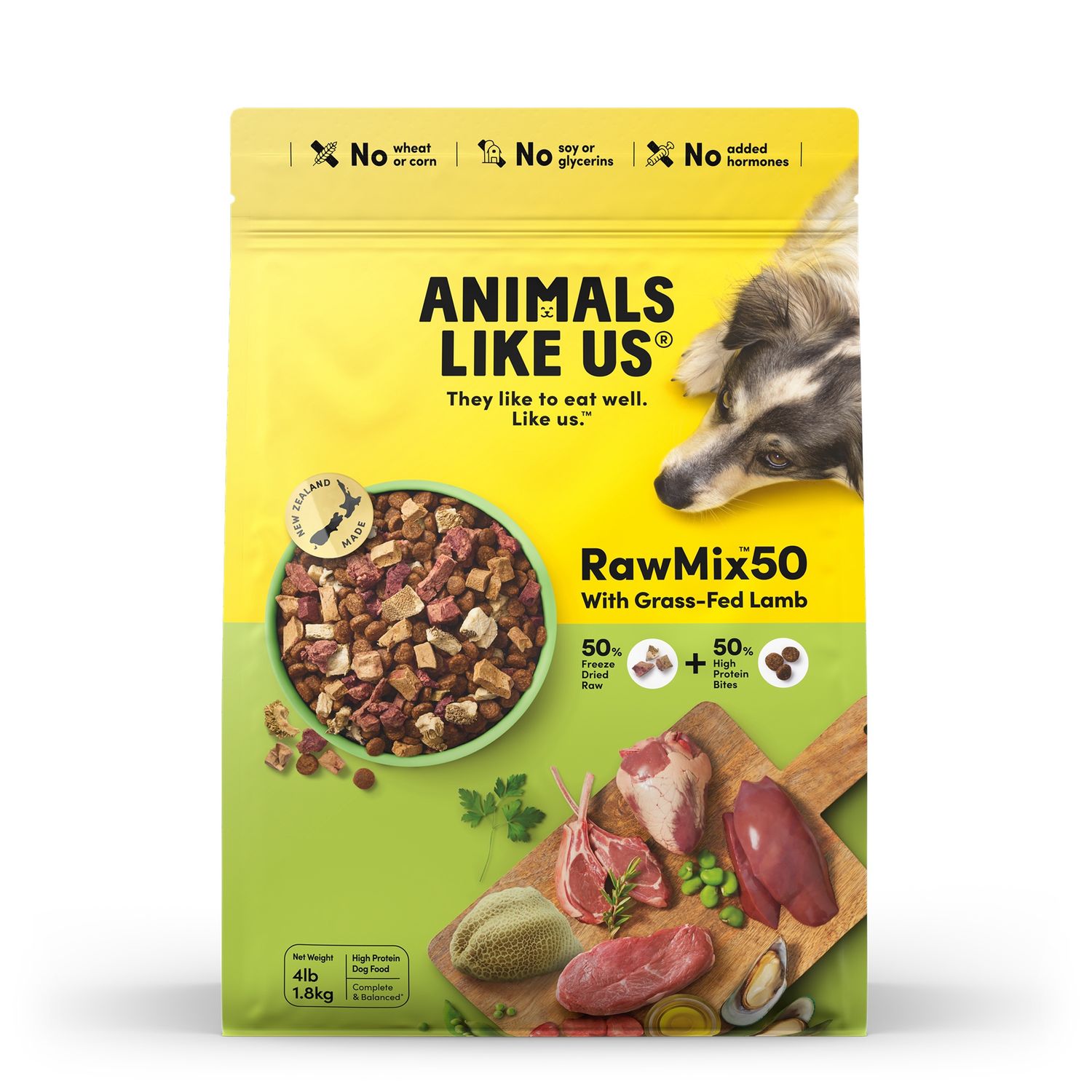 Animals Like Us RawMix50 with Grass-Fed Lamb Dog food 1.8kg
