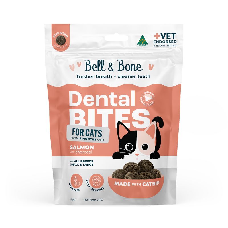 Bell &amp; Bone Cat Dental Bites - Salmon with Charcoal