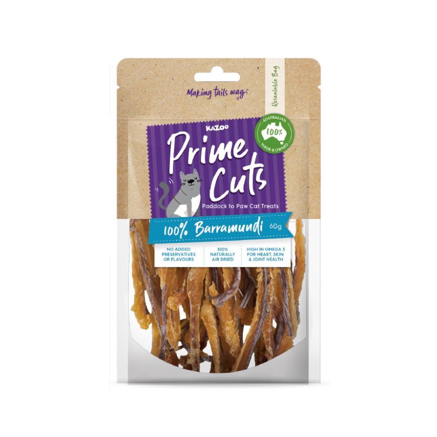 Kazoo Prime Cuts Cats Barramundi Cat Treats 60g