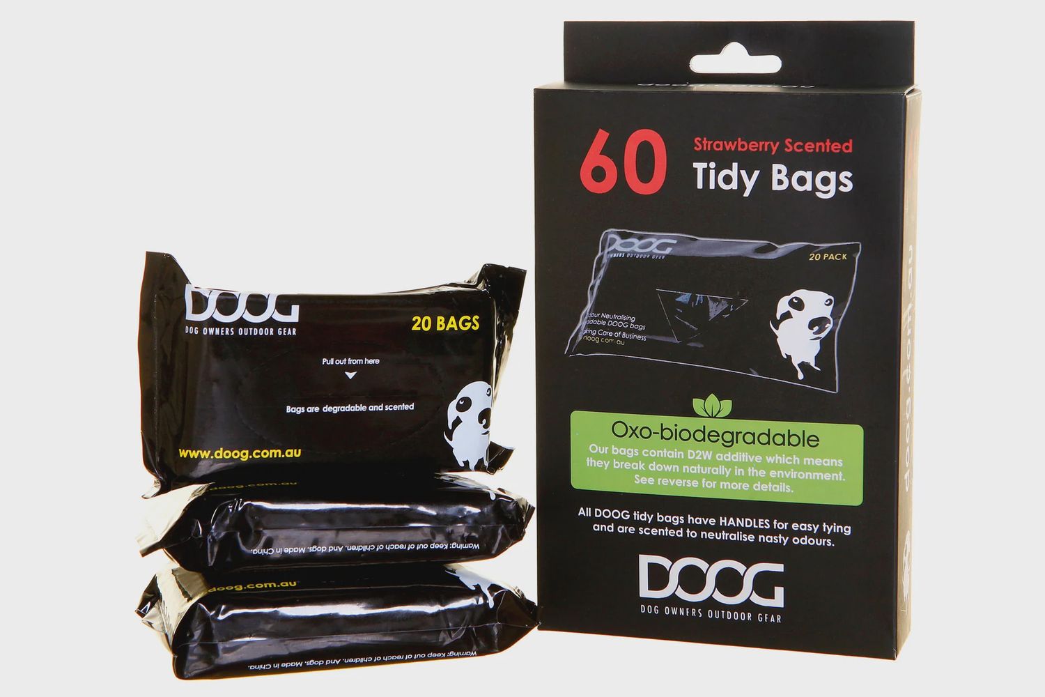 DOOG Biodegradeable Pick Up Bags 3 Pack - 60 Bags