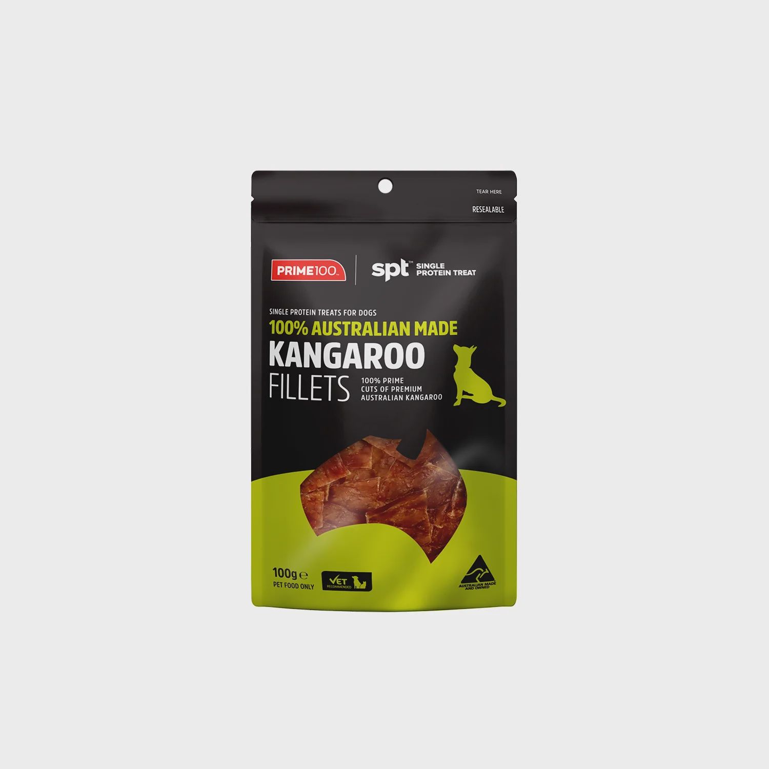 Prime100 SPT Kangaroo Fillet Dog Treats 100g