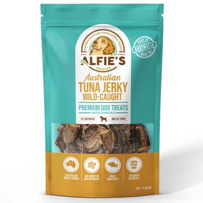 Alfie&#39;s Treatos Wild-Caught Australian Tuna Jerky Dog Treats 75g