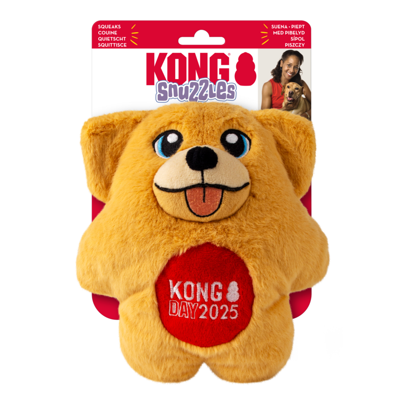 KONG Day Snuzzles Bear Plush Dog Toy