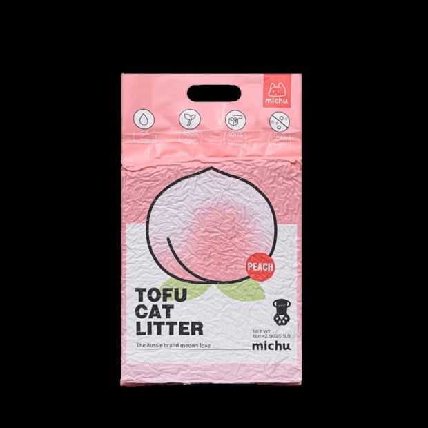 Michu Natural Clumping Tofu Cat Litter Peach 6L - 2.5kg