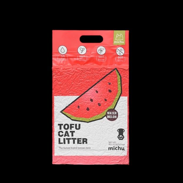 Michu Natural Clumping Tofu Cat Litter Watermelon 6L - 2.5kg