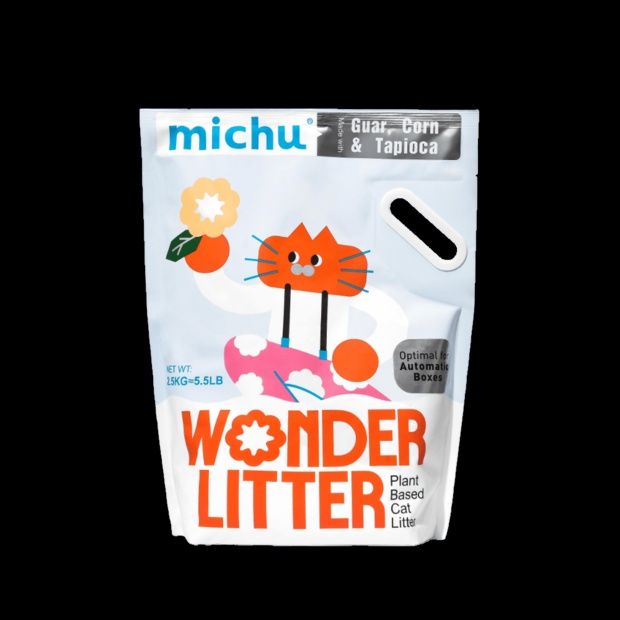 Michu Wonder Litter - Plant-Based &amp; Auto-Box Friendly 6L - 2.5kg