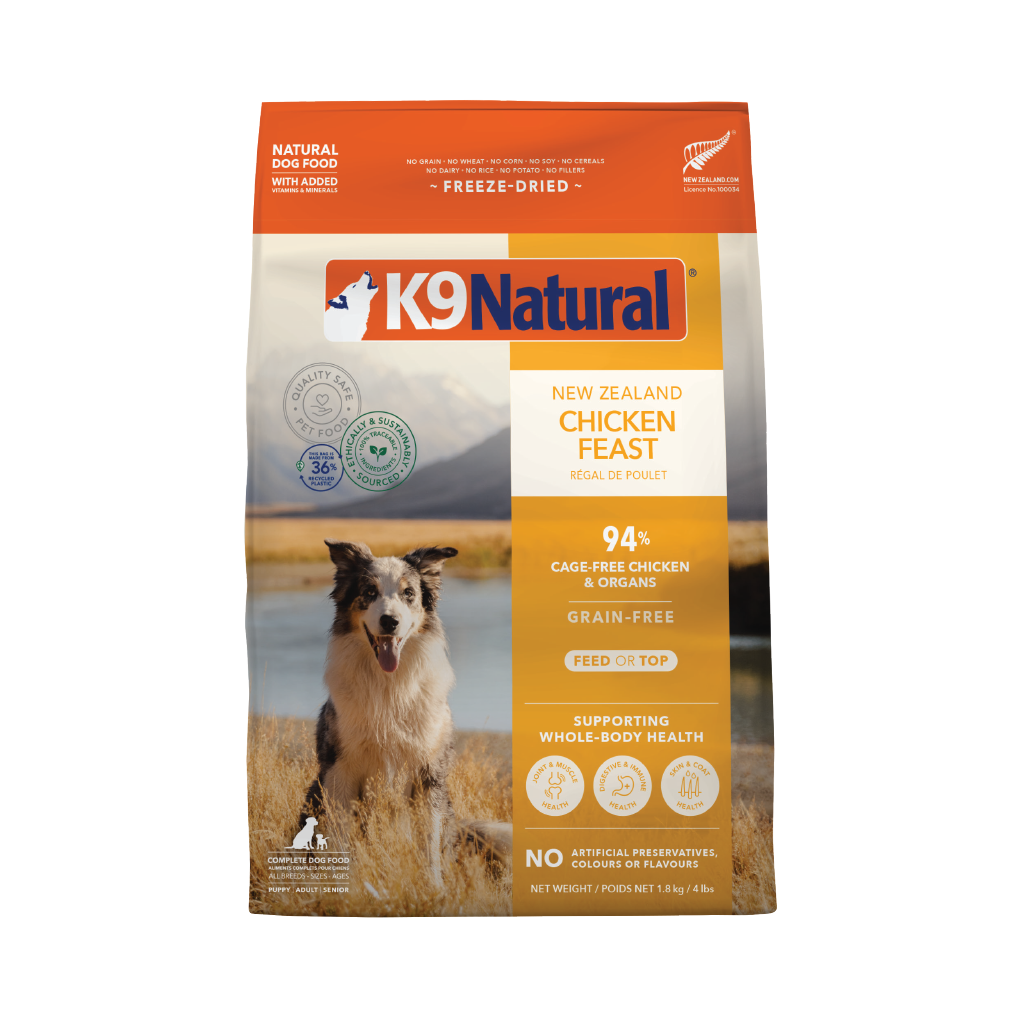 K9 Natural Grain-Free Freeze-Dried New Zealand Chicken Feast Dog Food 1.8kg