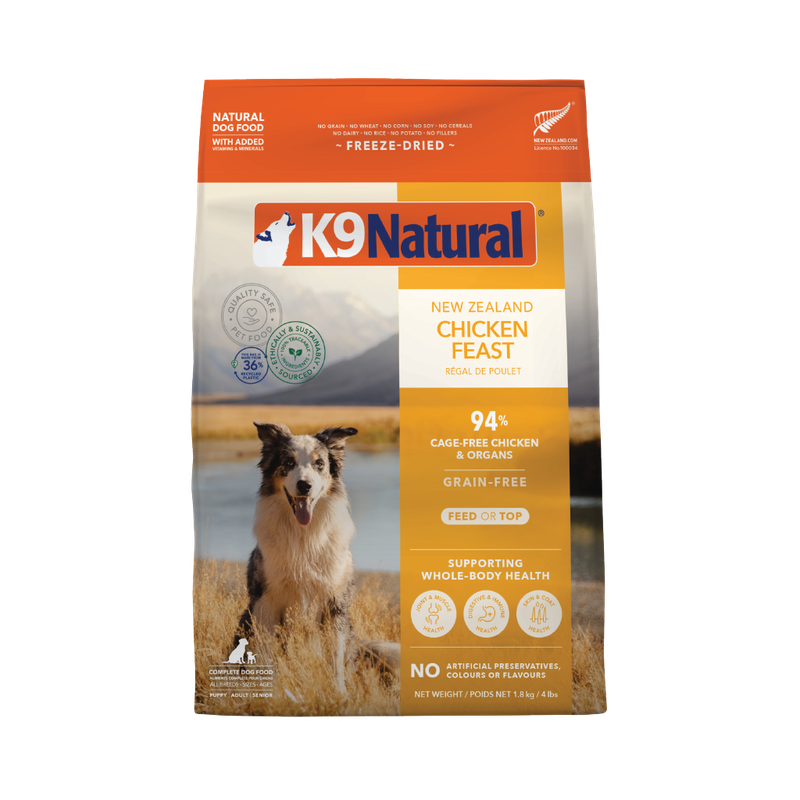K9 Natural Grain-Free Freeze-Dried New Zealand Chicken Feast Dog Food 1.8kg