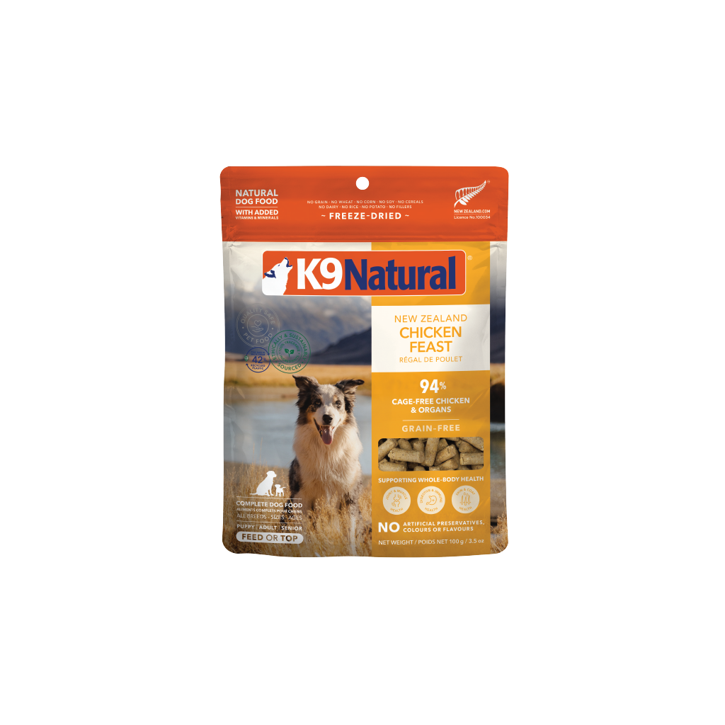K9 Natural Grain-Free Freeze-Dried New Zealand Chicken Feast Dog Food 100g