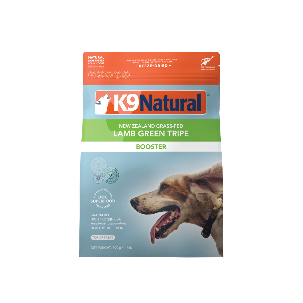 K9 Natural Grain-Free Freeze-Dried Dog Food Lamb Green Tripe Supplement Booster 700g