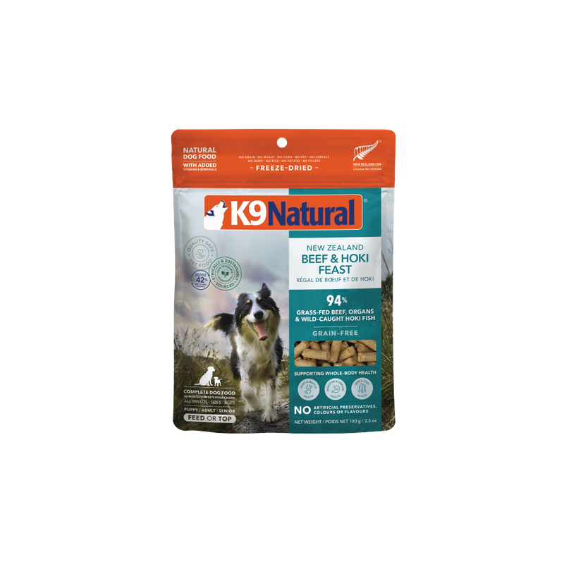 K9 Natural Hoki &amp; Beef Topper 100g