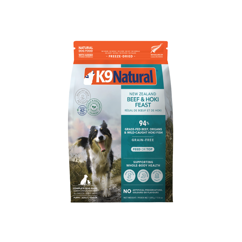 K9 Natural Hoki &amp; Beef Feast 500g